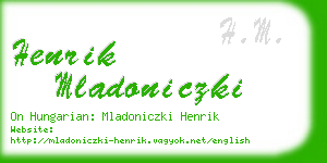 henrik mladoniczki business card